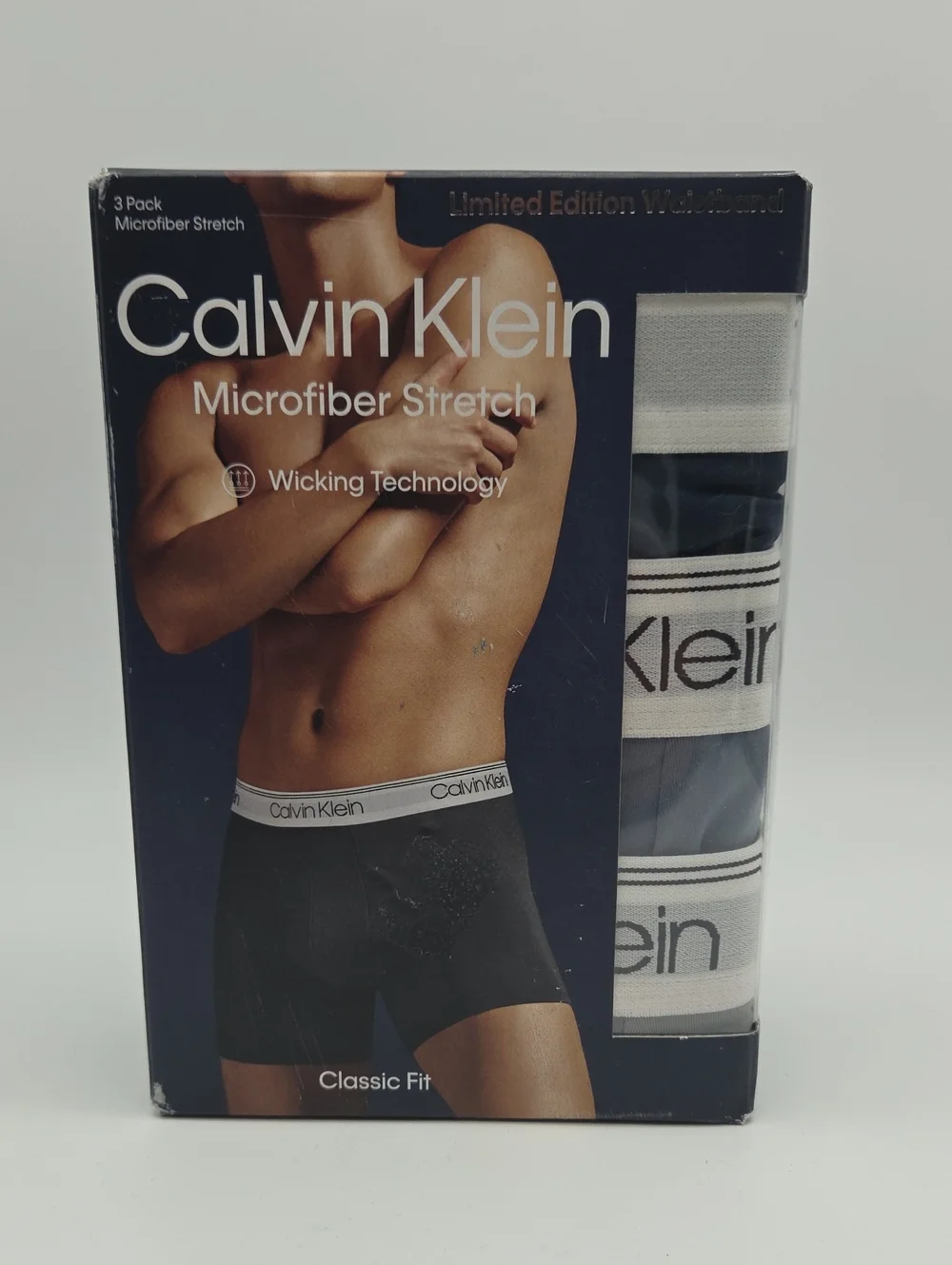 Calvin Klein Blues / Gray Microfiber Stretch Boxer Briefs - 3 Pack